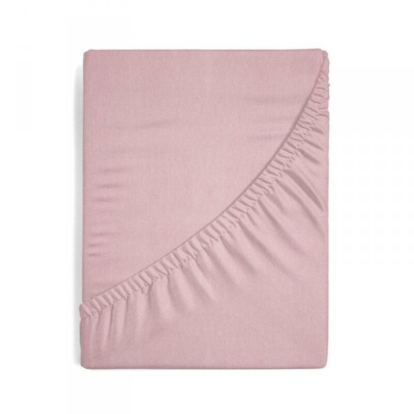 Prześcieradło jersey z gumką 120x200 cm z bawełny kolor pudrowy róż 125 g/m2 Design 91