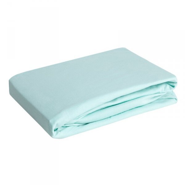 Prześcieradło jersey z gumką 160x200 cm z bawełny kolor miętowy 125 g/m2 Design 91