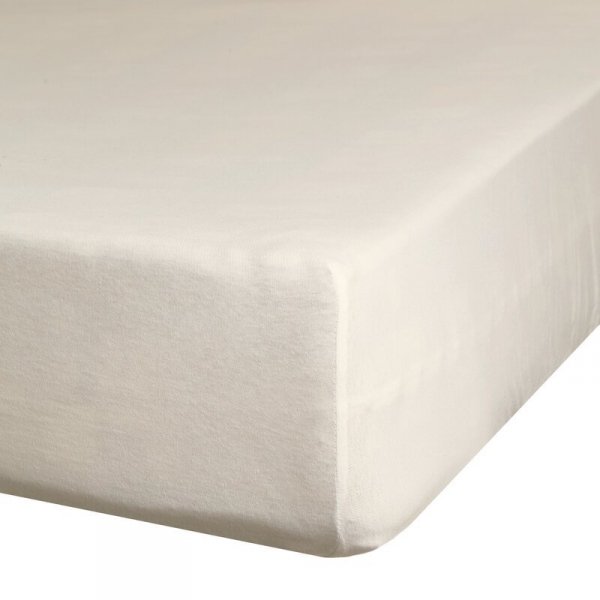 Prześcieradło jersey z gumką 140x200 cm z bawełny kolor beżowy 125 g/m2 Design 91 