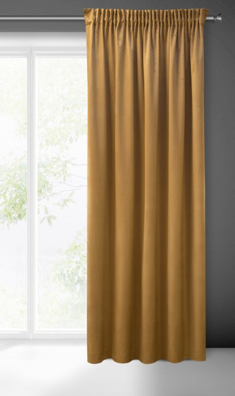 PIERRE CARDIN zasłona SIBEL z miękkiego i delikatnego welwetu, 140x270cm miodowa