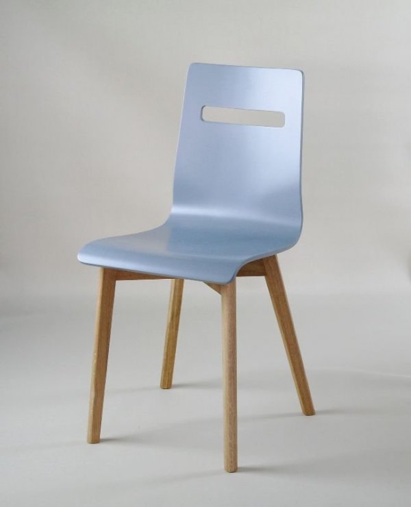 MIA W - krzesło drewniane szare, dębowa rama