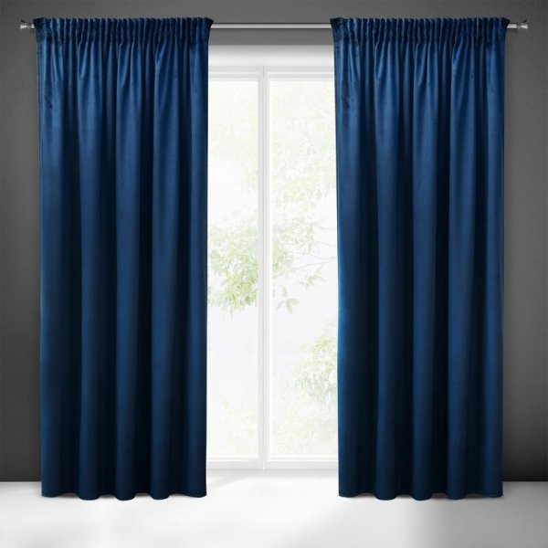 PIERRE CARDIN zasłona SIBEL z miękkiego i delikatnego welwetu, 140x270cm granatowa 