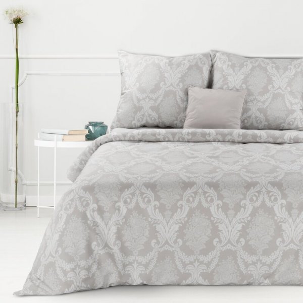 Pościel bawełniana 160x200 Sara 05 szara ornamenty Eurofirany