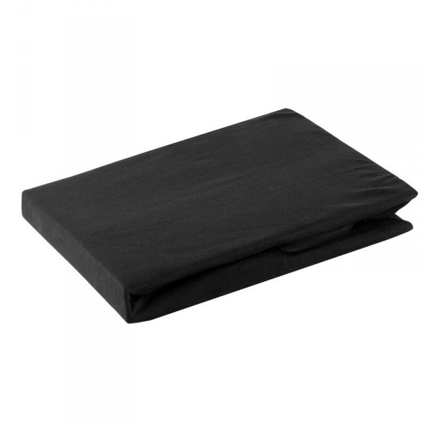 Prześcieradło jersey z gumką 180x200 cm z bawełny kolor czarny 125 g/m2 Design 91 