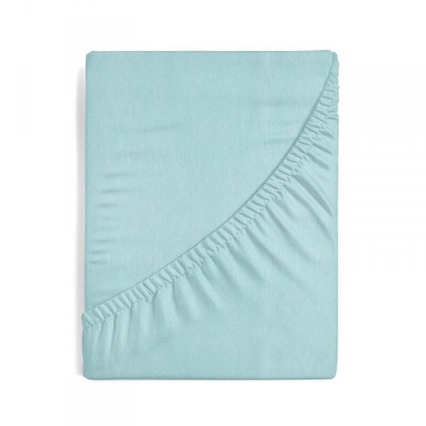 Prześcieradło jersey z gumką 160x200 cm z bawełny kolor miętowy 125 g/m2 Design 91