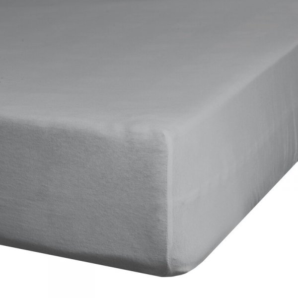 Prześcieradło jersey z gumką 180x200 cm z bawełny kolor stalowy 125 g/m2 Design 91 