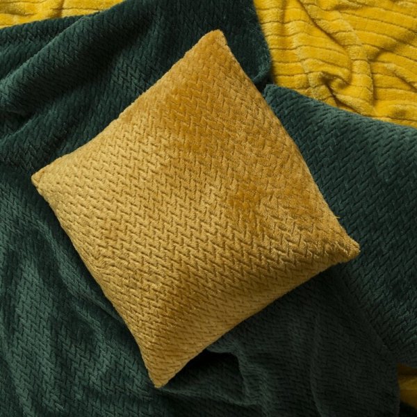 DESIGN 91 Koc CINDY 2 miękki i miły w dotyku z wytłaczanym wzorem w kosteczkę 150x200 cm Ceglany 