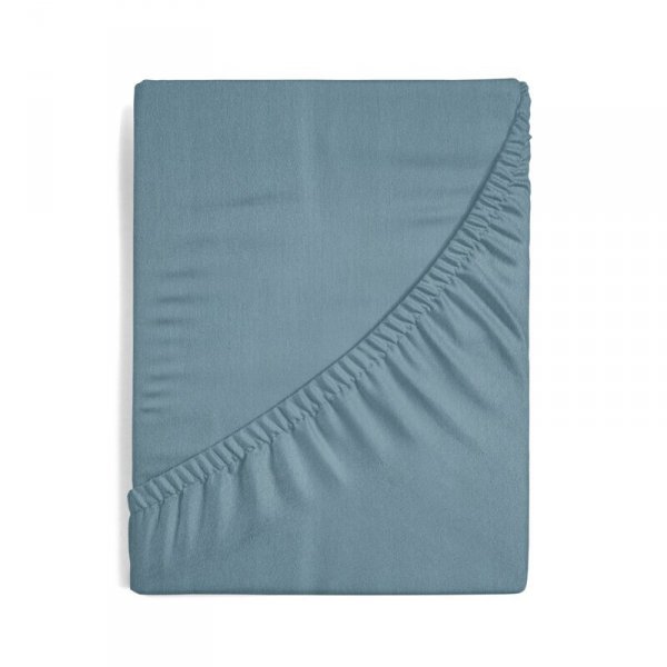 Prześcieradło jersey z gumką 180x200 cm z bawełny kolor niebieski 125 g/m2 Design 91