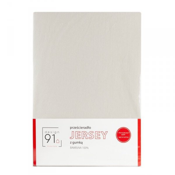 Prześcieradło jersey z gumką 160x200 cm z bawełny kolor beżowy 125 g/m2 Design 91