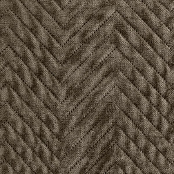 EUROFIRANY PREMIUM Narzuta LEN z tkaniny o strukturze lnu pikowana w wzór jodełki 220x240cm ciemny beżowy