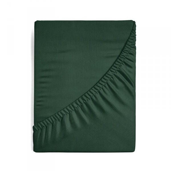 Prześcieradło jersey z gumką 140x200 cm z bawełny kolor ciemny zielony 125 g/m2 Design 91 