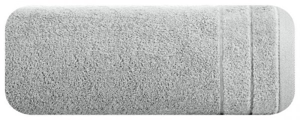 Komplet ręczników DAMLA z welurową bordiurą 30x50, 50x90, 70x140 stalowy