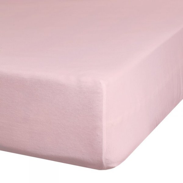 Prześcieradło jersey z gumką 120x200 cm z bawełny kolor pudrowy róż 125 g/m2 Design 91