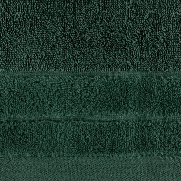 Komplet ręczników DAMLA z welurową bordiurą 30x50, 50x90, 70x140 ciemny zielony
