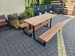 Zestaw piknikowy do przykręcenia, parkowy, miejski, na plac zabaw, stół dwa siedziska PIKNIKOWY LOFT