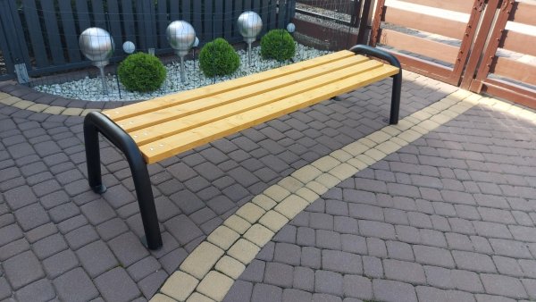 Zestaw, meble ogrodowe, meble parkowe, na plac zabaw,  stół i dwie ławki z rur bez oparcia Alicja BO XL