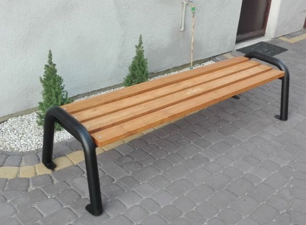 Zestaw, meble ogrodowe, meble parkowe, na plac zabaw,  stół i dwie ławki z rur bez oparcia Alicja BO XL