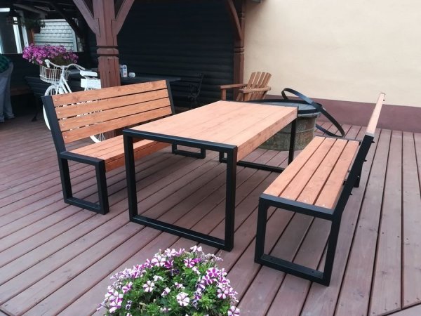 meble ogrodowe LOFT meble industrialne zestaw stół ławki