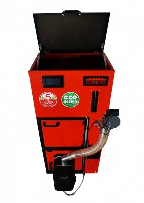 Camino 4 SLIM żeliwny kocioł na pellet z podajnikiem o mocy 12 KW ecoMax 860 simTOUCH ST4 Seperate  