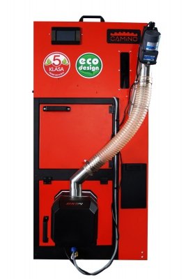 Camino 4 SLIM  żeliwny kocioł na pellet z podajnikiem o mocy 15 KW ecoTOUCH920 TOUCH T4 Separate