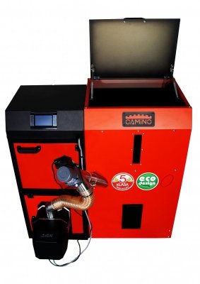 Camino 4 żeliwny kocioł na pellet z podajnikiem o mocy 12kW ecoTOUCH920 TOUCH T4 Separate