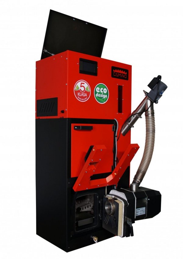 Camino 4 Slim - żeliwny kocioł na pellet z podajnikiem o mocy 10 KW EcoMax 860 simTOUCH ST4 Seperate