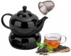 Ceramiczny DZBANEK 1L ZAPARZACZ do herbaty SITKO + PODGRZEWACZ ZESTAW