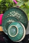 SERWIS OBIADOWY talerze ceramiczne 18 el Zestaw na 6 osób GREEN GREY OMBRES