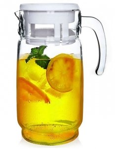 DZBANEK szklany z pokrywką 2l na napoje lemoniade sok do herbaty mrożonej