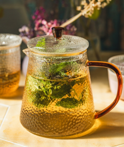 Dzbanek czajnik żaroodporny 1l ze szklanym filtrem do herbaty ziół 