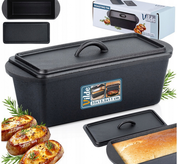 FORMA żeliwna do chleba Brytfanna keks 3l do zapiekania pieczonek na grilla
