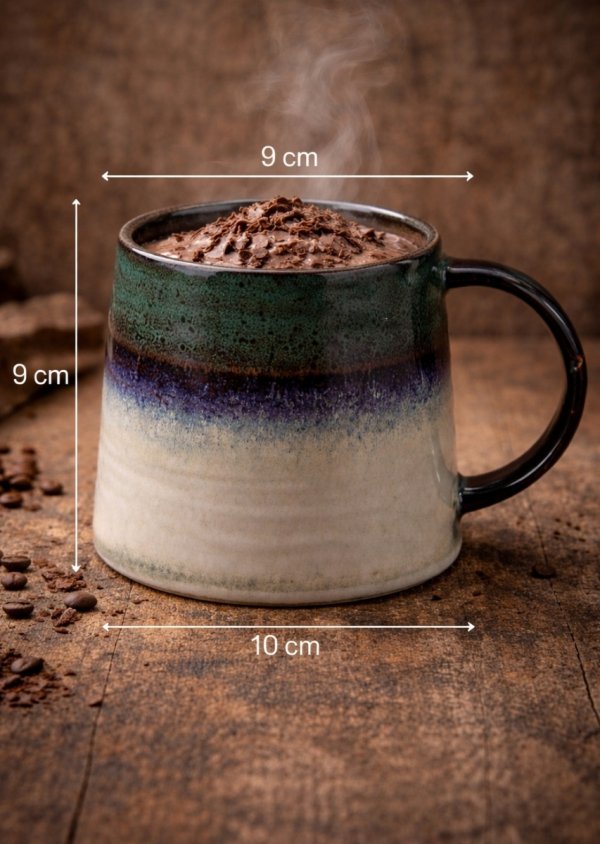 ZESTAW 4 X KUBEK CERAMICZNY do kawy herbaty czekolady Green 400ml