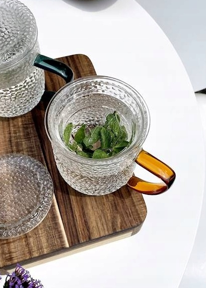 ZAPARZACZ kubek do herbaty ziół SZKLANY filtr pokrywka szklanka Żaro Hot