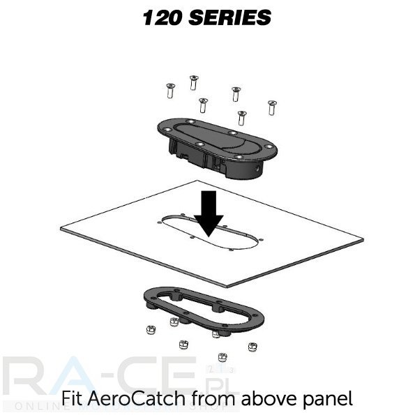 Zapinki AeroCatch z zamkiem 120-3100 carbon look