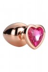 DREAMTOYS KOREK ANALNY GLEAMING LOVE ROSE GOLD PLUG SMALL