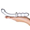 Dwustronne szklane dildo Glas Ribbed G-Spot Glass Dildo