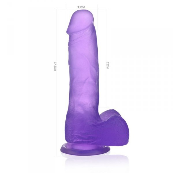 DILDO 7’’ JELLY STUDS FIOLETOWE