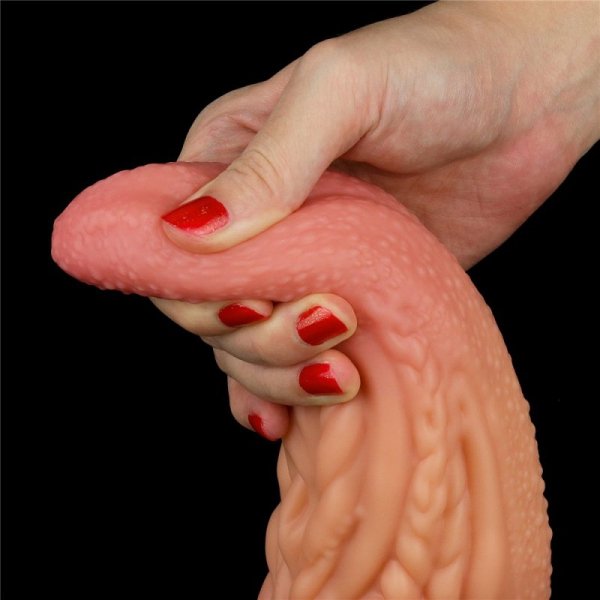 DILDO 10&#039;&#039; DUAL LAYERED PLATINUM SILICONE TONGUE
