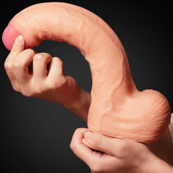 DILDO 11&quot; DUAL LAYER PLATINUM SILICONE COCK