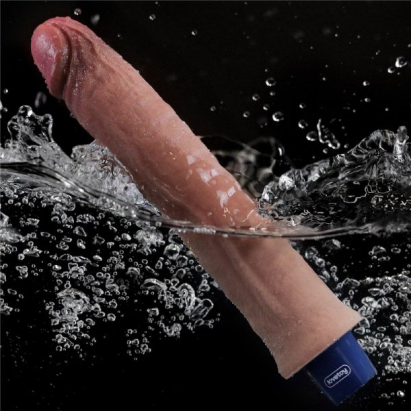 WIBRATOR 9.5&quot; REAL SOFTEE VIBRATING DILDO