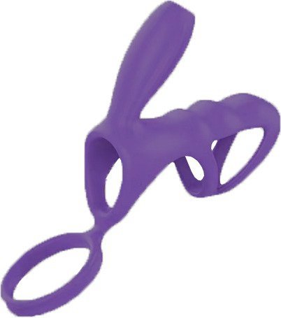 PIERŚCIEŃ DOUBLE PENIS RING WITH BULLET