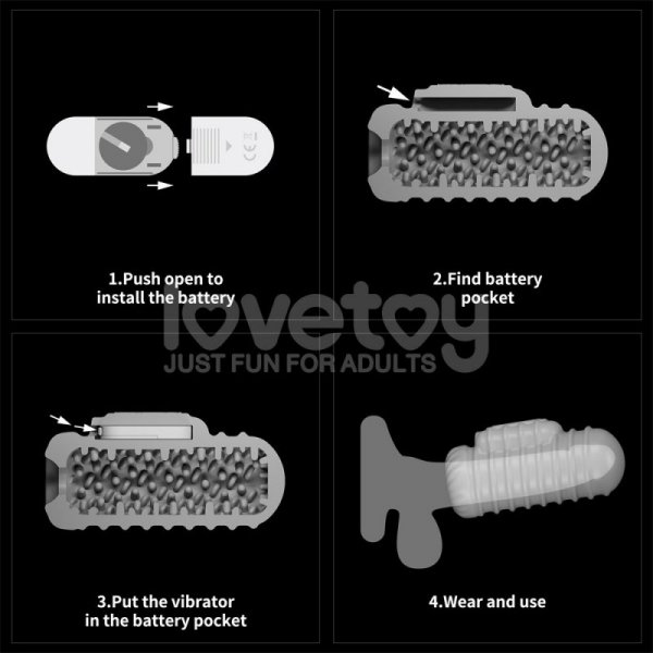 MASTURBATOR KNIGHTS RING VIBRATING DUAL PURPOSE SLEEVE-WAVY