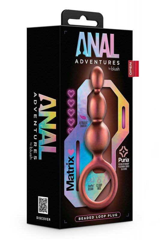 BLUSH ANAL ADVENTURES MATRIX BEADED LOOP PLUG COPPER