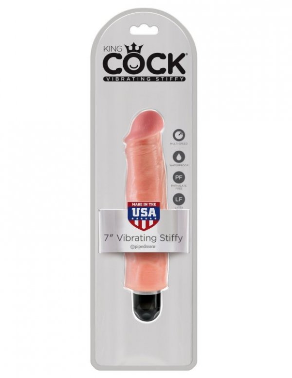 Kink Cock 7&quot; Vibrating Stiffy Flesh