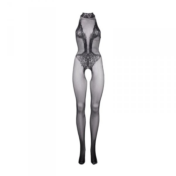 Le Désir Fishnet and Lace Bodystocking Black OS