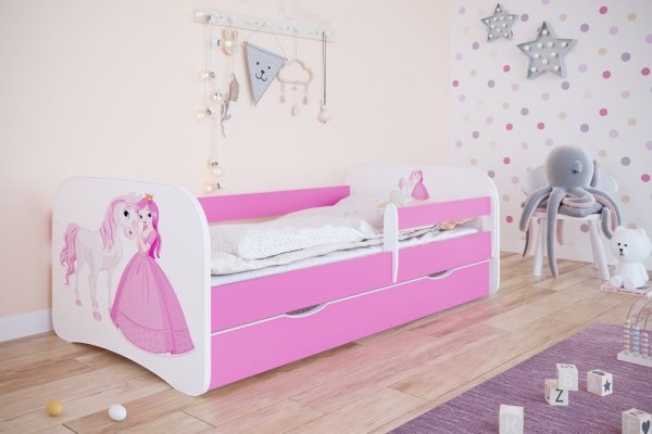 łóżko-dziecięce-księżniczka-konik-różowe