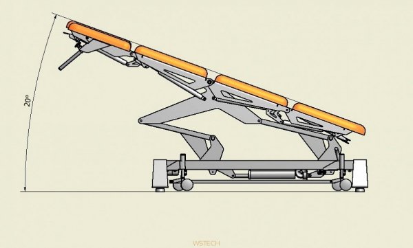 Stół rehabilitacyjny 4-częściowy hydrauliczny SS-H06