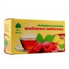 HERBATKA MALINOWO - IMBIROWA BIO (25 x 3 g) - DARY NATURY