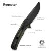 Nóż składany Sencut Regnator Green / Black G10, Black 9Cr18MoV (S24057-2)
