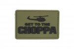 Naszywka 3D - Get to the Choppa - oliwkowa